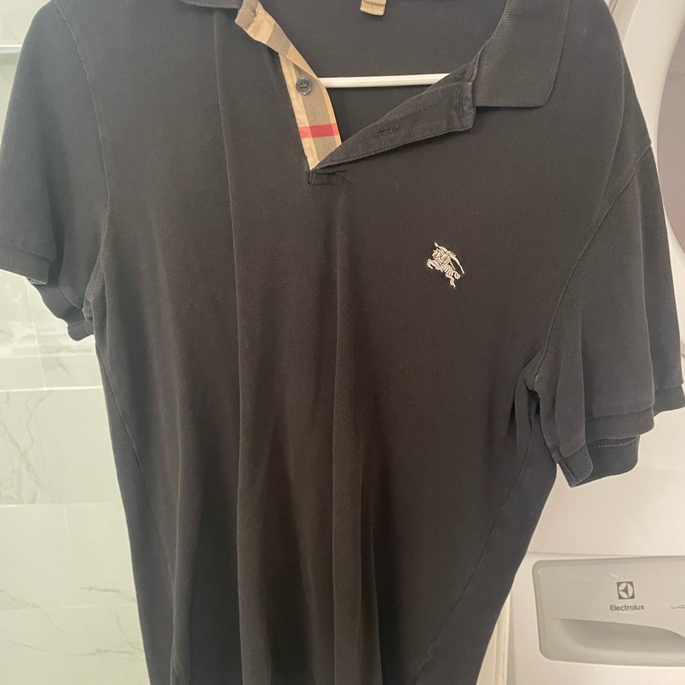 Burberry Black Polo Shirt with Iconic Check Detail